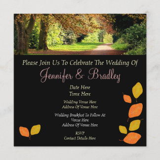 Convite Folhas de outono que Wedding