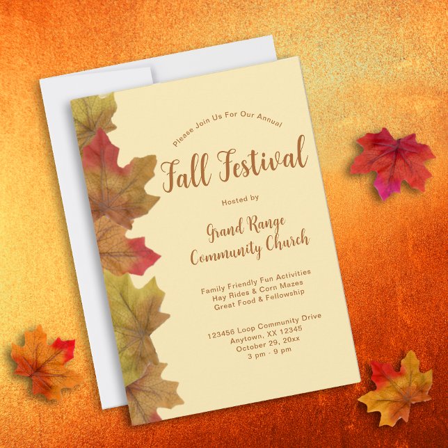 Convite Folhas de outono Russas (Fall Festival Rustic Invitation)
