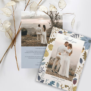 Convite Folhas de outono rústicas caem agradecimento de ca