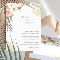 Folhas de Palma Floral, Casamento de Creme e Pêsse