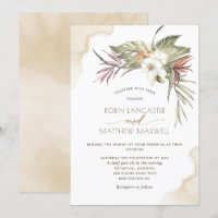 Folhas De Palma Secas Tropicais, Casamento De Crem