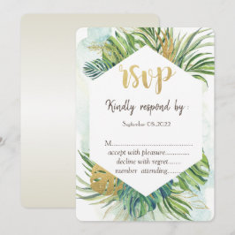 Convite Folhas de Palma Tropical Verão RSVP