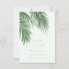 Convite Folhas de Palmeira Tropicais Elegantes Brancas Ver