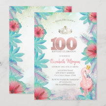 Folhas de Palmeira Tropicais Hibisco Rosa Flamingo