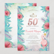 Folhas de Palmeira Tropicais Hibisco Rosa Flamingo