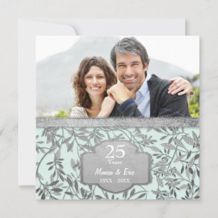 Convite Folhas de Prata Aniversário de 25 anos de Casament