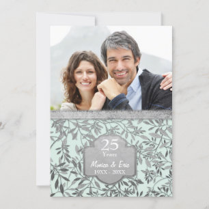 Convite Folhas de Prata Aniversário de 25 anos de Casament