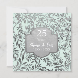 Convite Folhas de Prata Aniversário de 25 anos de Casament