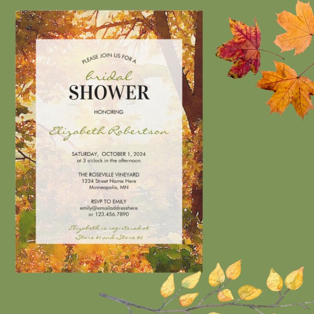 Convite Folhas de queda e Chá de panela de sol (Criador carregado)