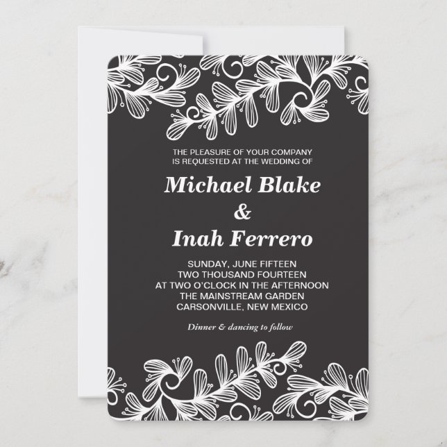 Convite folhas de rabisco (Frente)