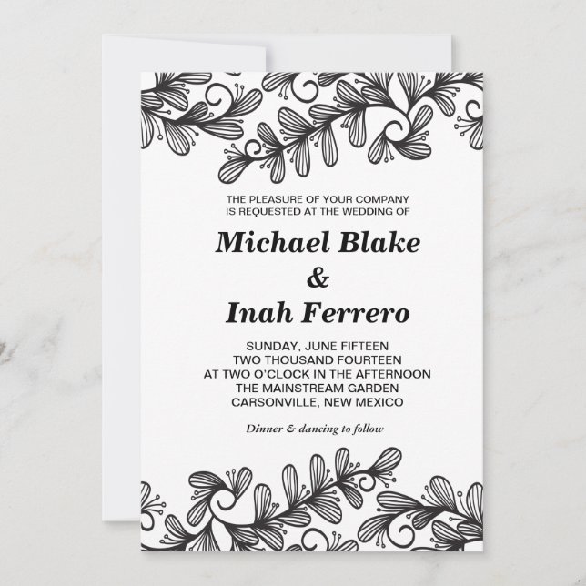 Convite folhas de rabisco (Frente)