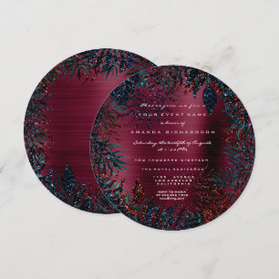 Convite Folhas de Samambaia Floral Tropical em Moldura com