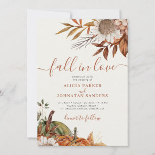 Convite Folhas de terracota boho floral marfim casamento d