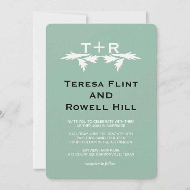 Convite folhas e monograma (Frente)