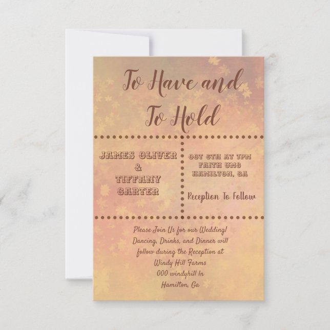 Convite Folhas e pontos em queda (Frente)