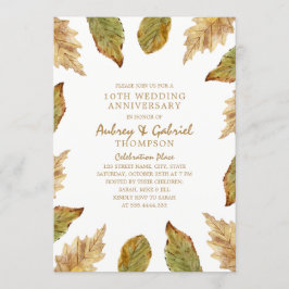 Convite Folhas Elegantes de Outono 10º Aniversário de Casa