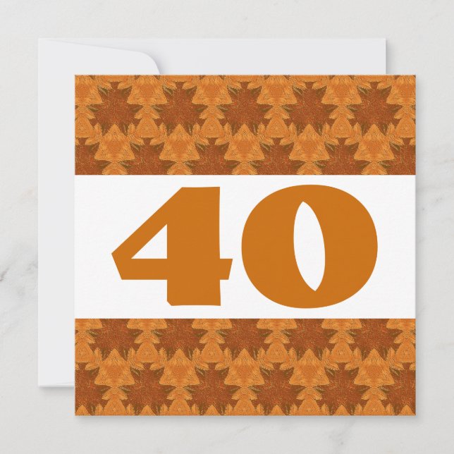 Convite Folhas estilizadas Douradas do Partido aniversário (Frente)