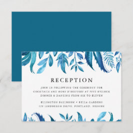 Convite Folhas Índigo | Recepção de Casamento