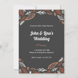 Convite Folhas naturais e elegantes