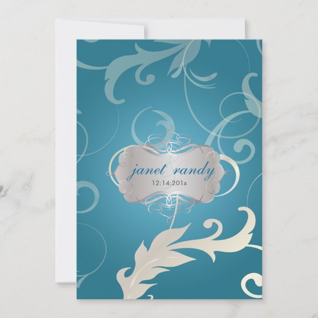 Convite Folhas Ornamentais PixDezines + Rios (Frente)