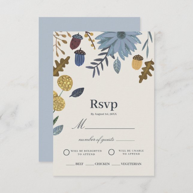 Convite Folhas russas do outono rsvp casamento outono (Frente/Verso)
