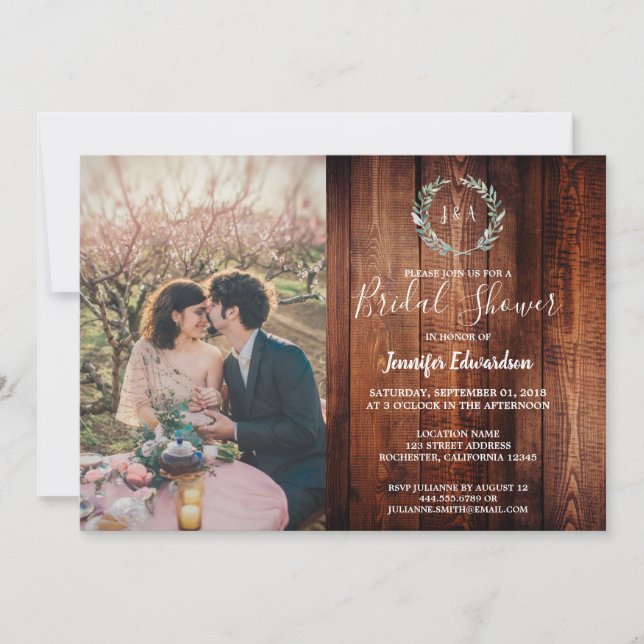 Convite Folhas russas no Chá de panela de fotografia do mo (Frente)