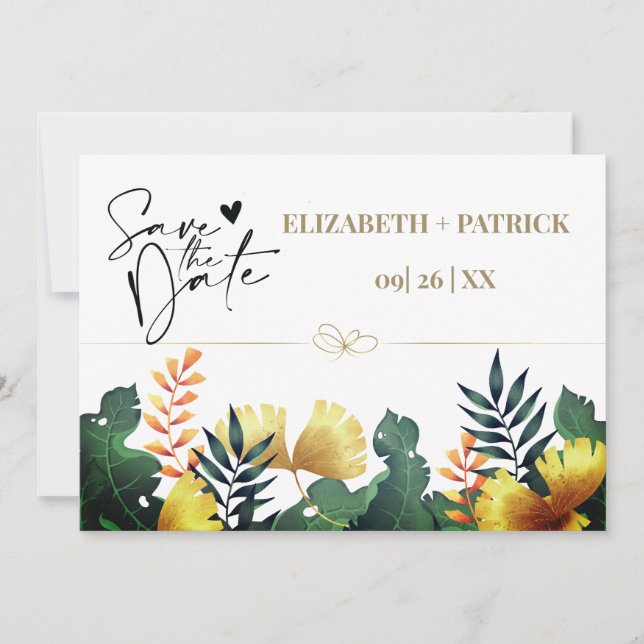 Convite Folhas silvestres, salve a data (Frente)