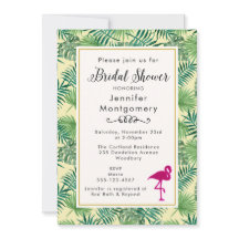 Folhas tropicais e Chá de panela Flamingo rosa