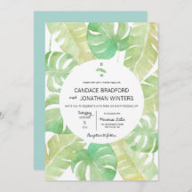 Folhas tropicais em aquarela