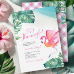 Convite Folhas Tropicais Flamingo 60ª Festa de aniversário<br><div class="desc">Este divertido 60º Convite de aniversário apresenta as palavras "Flamingle de Vamos" com o nome de convidado de honra definido em uma tipografia moderna de script manuscrito com detalhes de evento em uma fonte serif clássica. Uma réplica da minha coloração d'água original rosa flamingo e folhas de palma monstera em...</div>