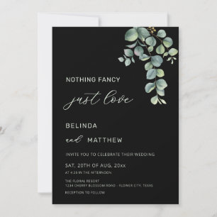 Convite Folhas Verde Água Flores Casamento Informal