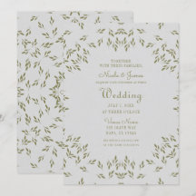 Folhas Verde Oliva Aveia Natural Casamento Rústico