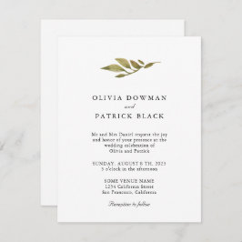 Convite Folhas verdes típicas do casamento simples
