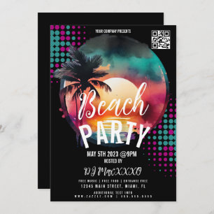 Convite Folheto de Bar do Tropical Beach Night Event Party