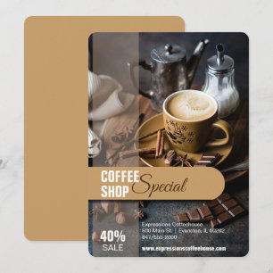 Convite folheto de venda compre de café