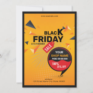 Convite Folheto de vendas Black Friday