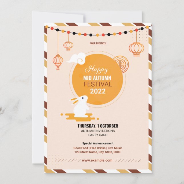 Convite Folheto do outono do médio (Frente)