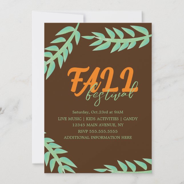 Convite Folheto do outono Festival Greenery Flyer (Frente)