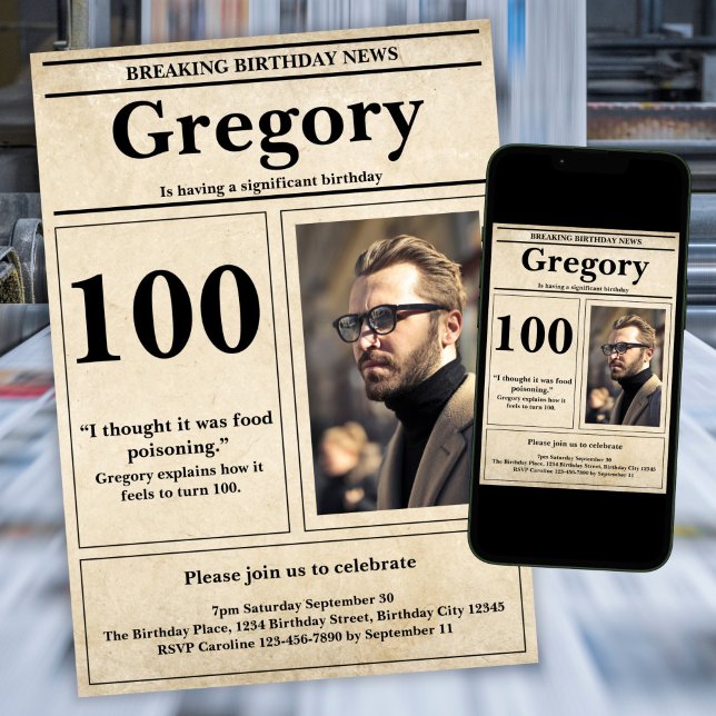 Convite Folheto Engraçado Personalizado - Jornal Retroativ (Criador carregado)