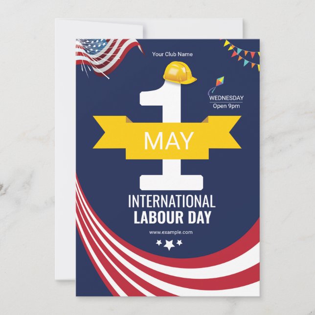 Convite Folheto Internacional de Eventos do Dia do Trabalh (Frente)
