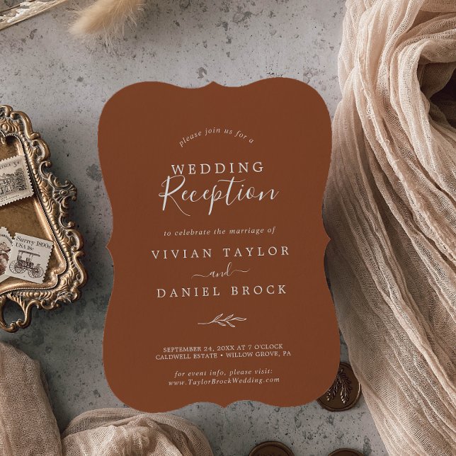 Convite Folia Mínima | Recepção de Casamento em Terracota (Criador carregado)