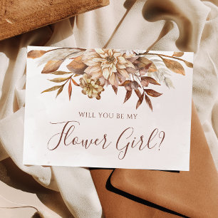 Convite Foliação Floral de Outono Você Será Minha Menina d