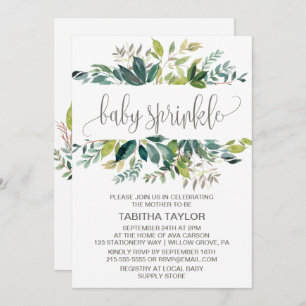 Convite Foliage Baby Sprinkle