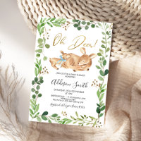 Foliage Green Border Deer Fawn Boys Chá de fraldas