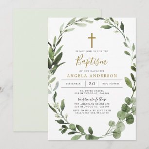Convite Foliage Greenerescer Baptism/Convite de Natal