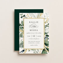 Foliage Natural Botânica Frame Emerald Wedding