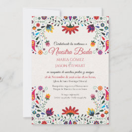 Convite Folk Art Floral Botanical Fiesta Spanish Wedding