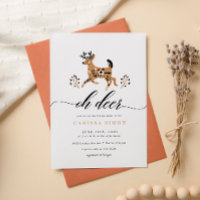 Folk Woodland Oh Deer Rustic Chá de fraldas