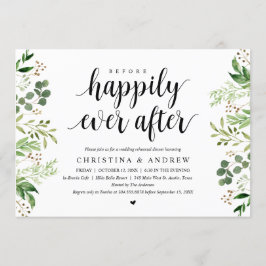 Convite Follhagem Moderna de Verão, Jantar de Ensaio de Ca