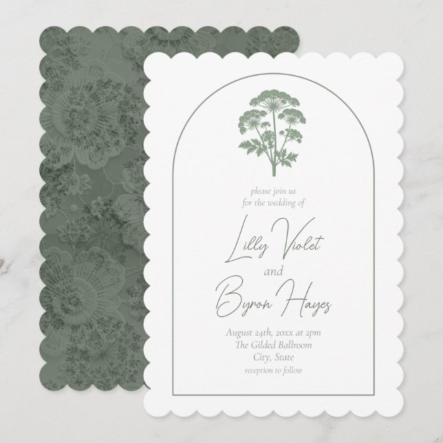 Convite FONDNESS | Wedding Scalloped Invite (Frente/Verso)